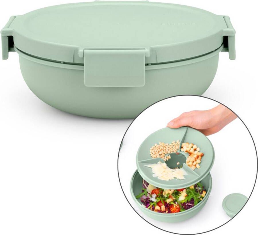 Brabantia Make & Take Salade Lunchbox To Go 1 3 l Kunststof Jade Green