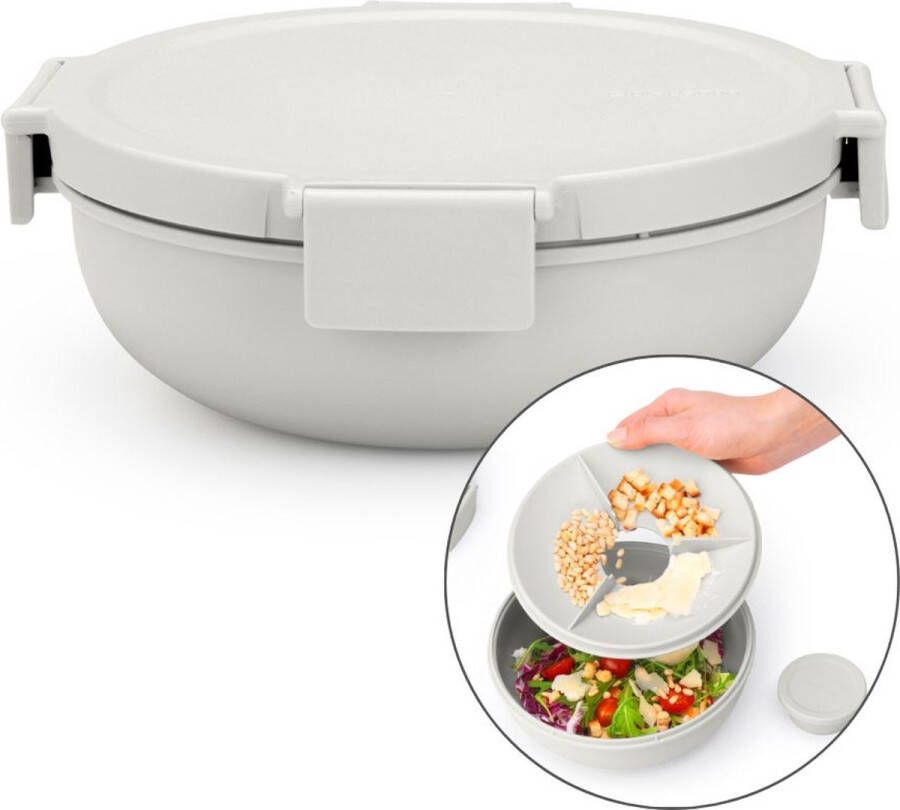 Brabantia Make & Take Salade Lunchbox To Go 1 3 l Kunststof Light Grey