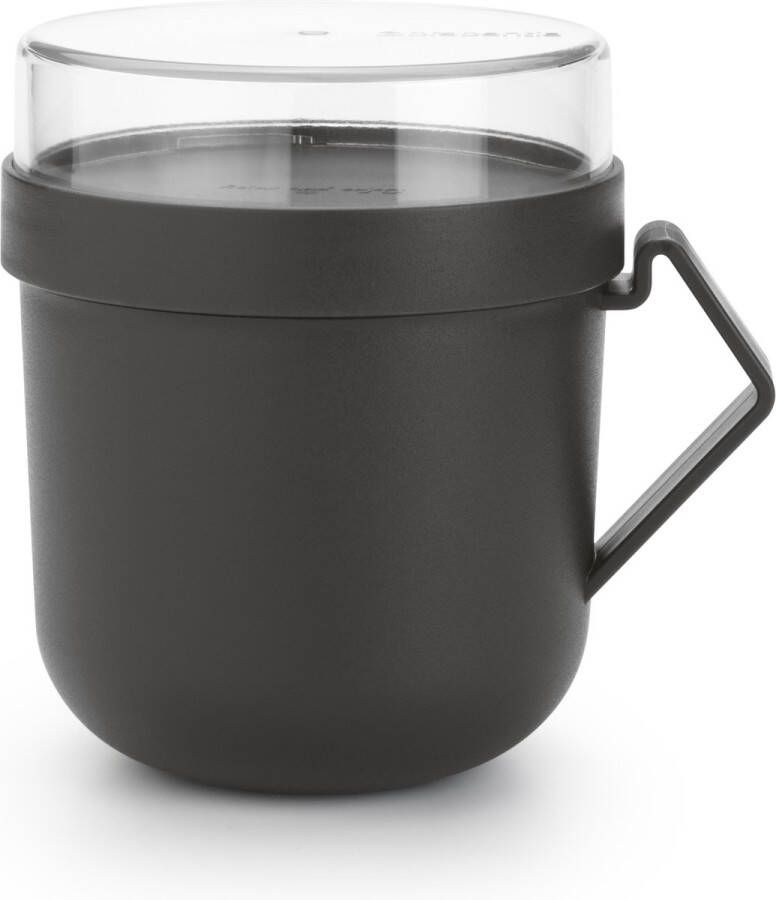 Brabantia Make & Take Soepbeker to Go 0 6 L Magnetron Dark Grey