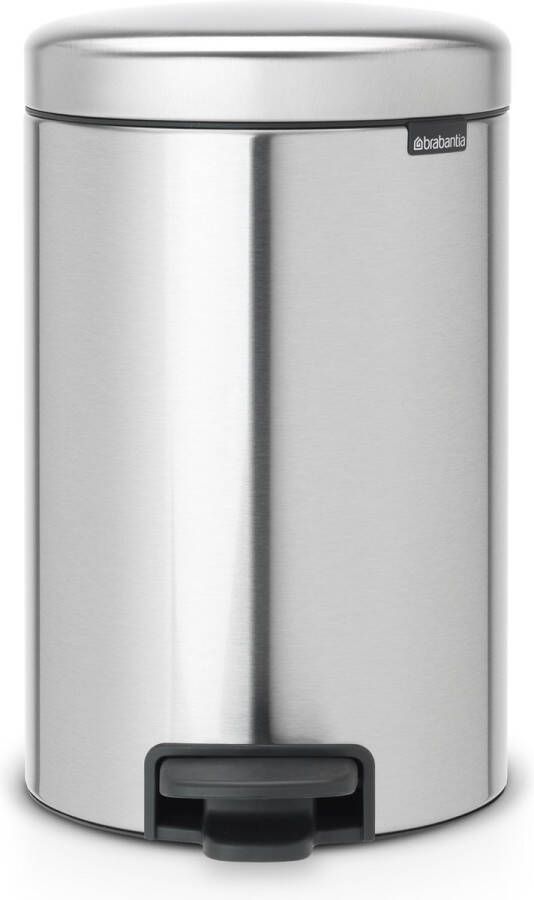 Brabantia newIcon pedaalemmer 12 liter met kunststof binnenemmer Matt Steel Fingerprint Proof