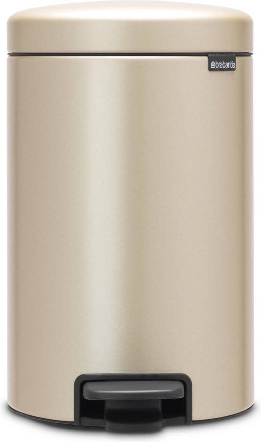 Brabantia newIcon pedaalemmer 12 liter met kunststof binnenemmer Champagne