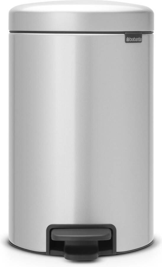 Brabantia Pedaalemmer 12 liter 'newIcon' met kunststof binnenemmer Metallic Grey