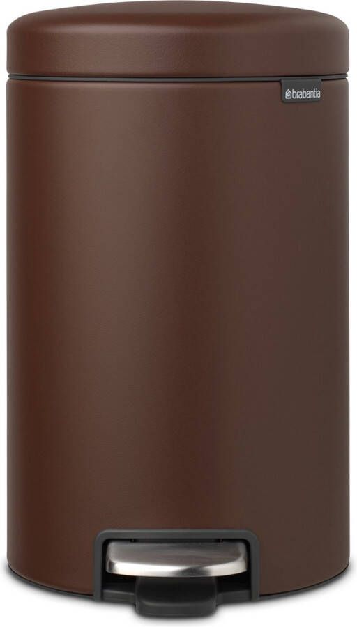 Brabantia NewIcon pedaalemmer 12 liter met kunststof binnenemmer Mineral Cosy Brown