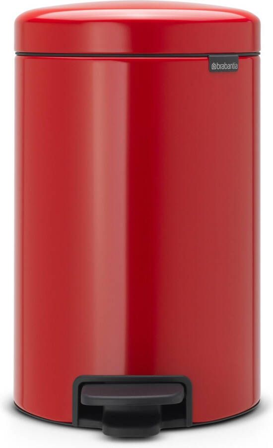 Brabantia Pedaalemmer 12 liter 'newIcon' met kunststof binnenemmer Passion Red