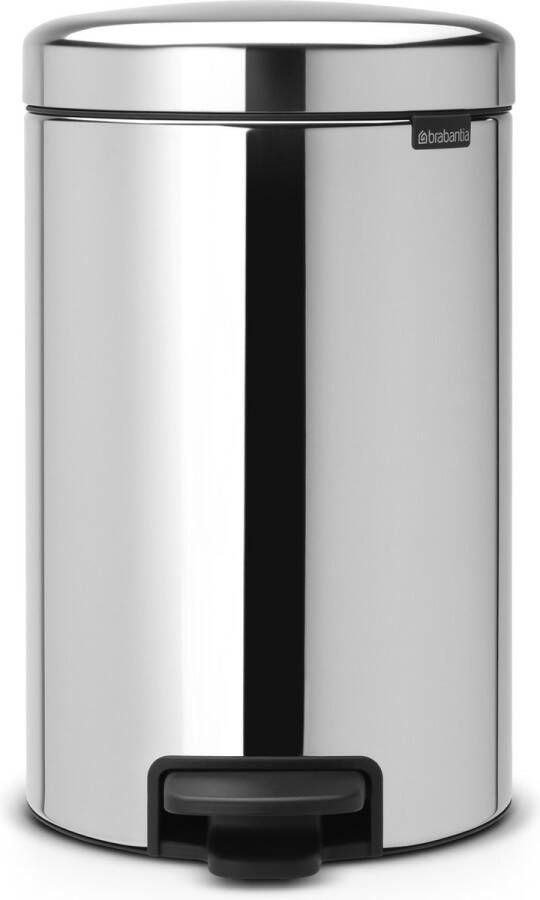 Brabantia NewIcon Prullenbak 12 liter Brilliant Steel met Metalen binnenemmer