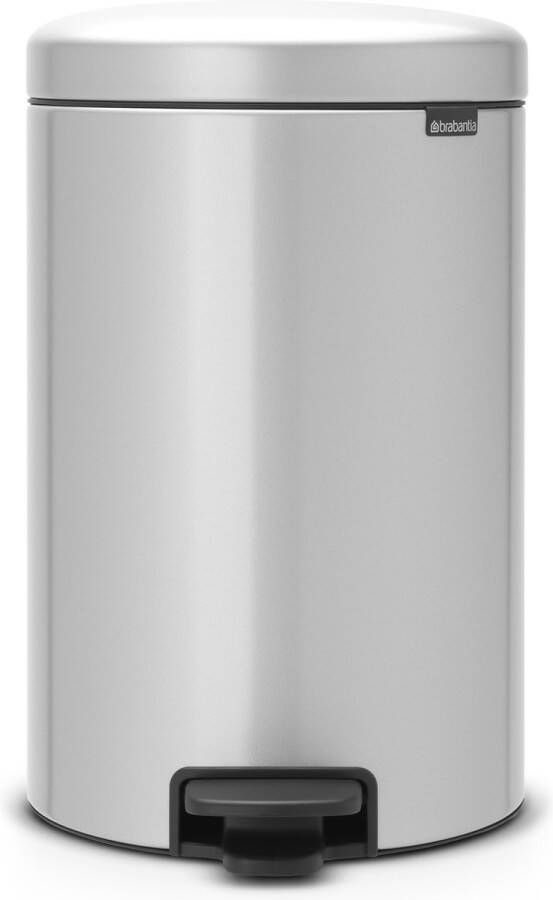 Brabantia Pedaalemmer 20 liter 'newIcon' met kunststof binnenemmer Metallic Grey