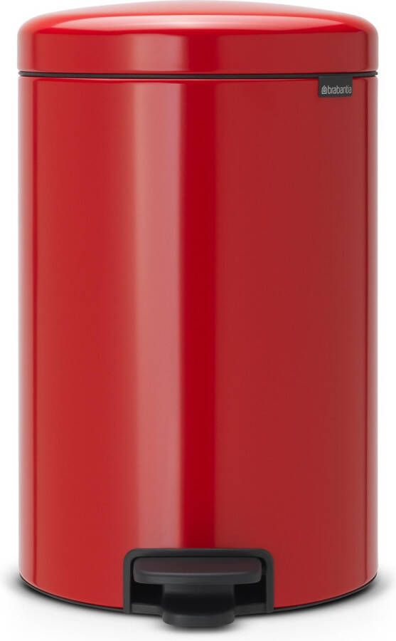 Brabantia Pedaalemmer 20 liter 'newIcon' met kunststof binnenemmer Passion Red