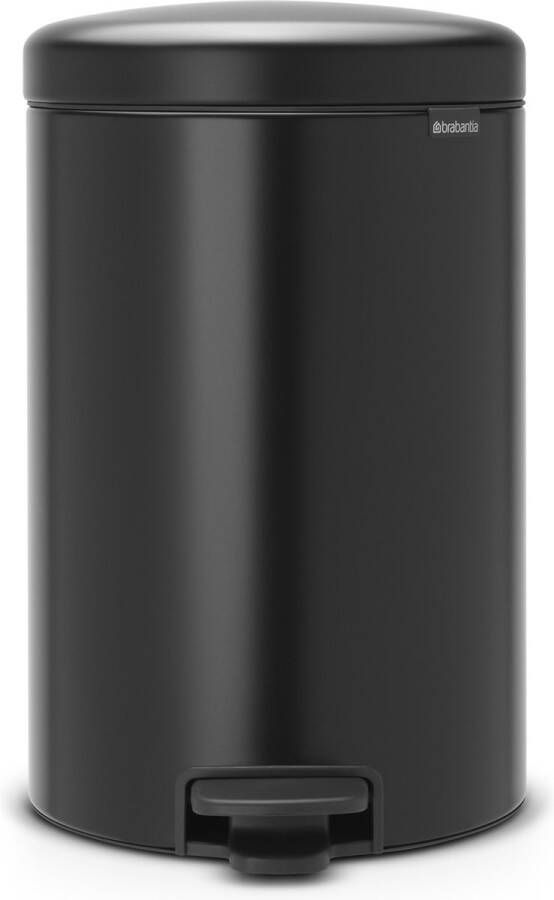 Brabantia Pedaalemmer 20 liter 'newIcon' met kunststof binnenemmer Matt Black