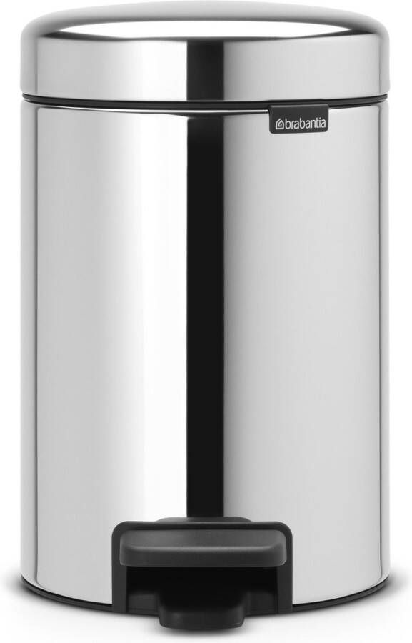 Brabantia Pedaalemmer 3 liter 'newIcon' met kunststof binnenemmer Brilliant Steel