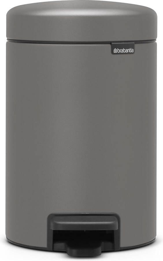 Brabantia newIcon pedaalemmer 3 liter met kunststof binnenemmer Mineral Concrete Grey