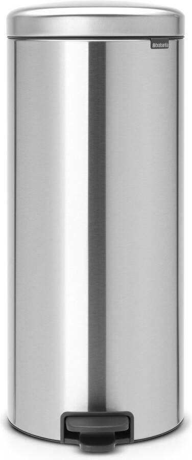 Brabantia Pedaalemmer 30 liter 'newIcon' met kunststof binnenemmer Matt Steel