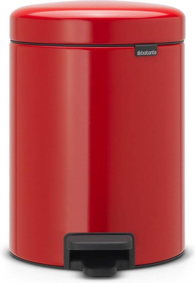 Brabantia newIcon pedaalemmer 5 liter met kunststof binnenemmer Passion Red