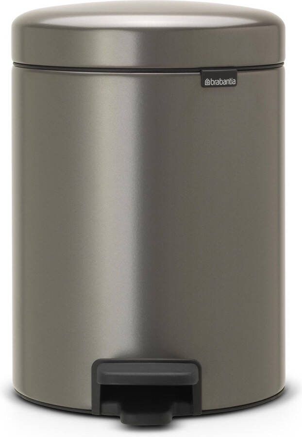Brabantia newIcon pedaalemmer 5 liter met kunststof binnenemmer Platinum