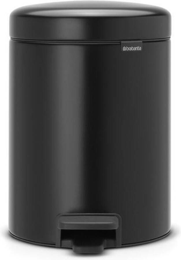 Brabantia Pedaalemmer 5 liter 'newIcon' met kunststof binnenemmer Matt Black