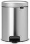 Brabantia Pedaalemmer 5 liter 'newIcon' met kunststof binnenemmer Matt Steel - Thumbnail 1