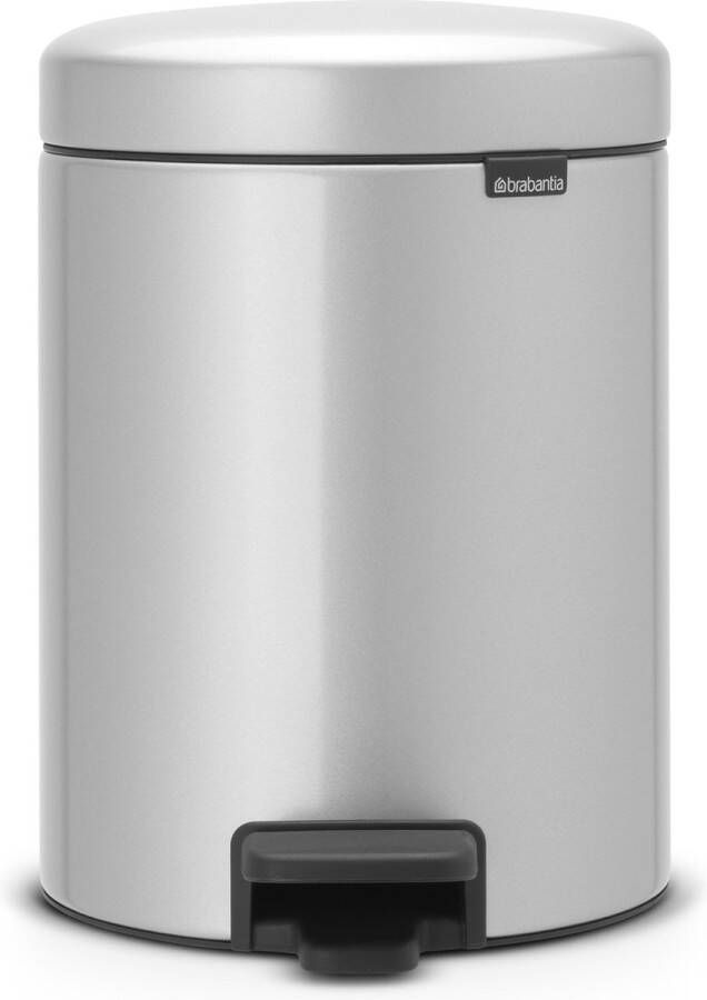 Brabantia Pedaalemmer 5 liter 'newIcon' met kunststof binnenemmer Metallic Grey