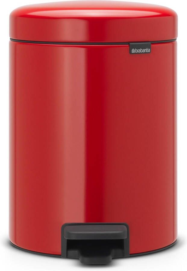 Brabantia Pedaalemmer 5 liter 'newIcon' met kunststof binnenemmer Passion Red