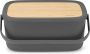 Brabantia Nic Broodtrommel met Bamboe Deksel Dark Grey - Thumbnail 1