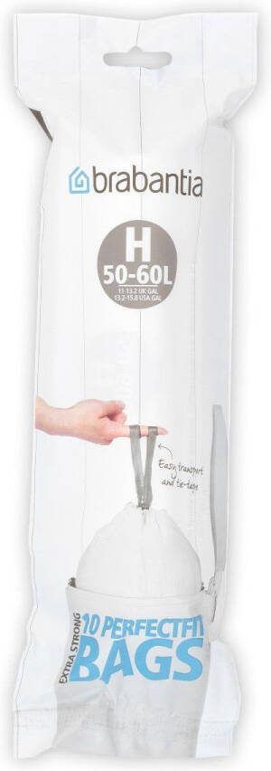 Brabantia PerfectFit Afvalzak met trekbandsluiting 50 60 l Code H 10 stuks