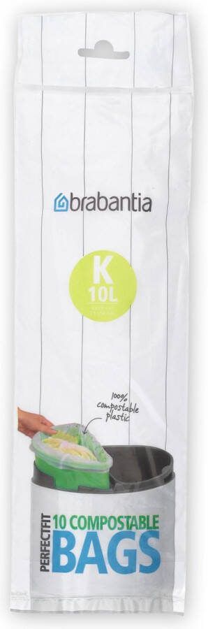 Brabantia PerfectFit composteerbare afvalzak code K 10 liter 10 stuks rol Green