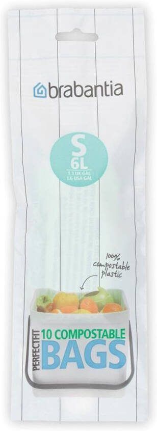 Brabantia Type S PerfectFit Composteerbare Afvalzak 6 Liter 10 zakken