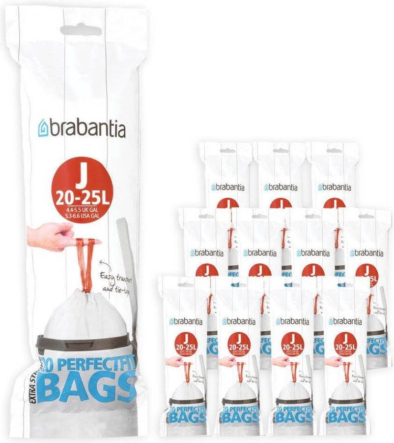 Brabantia Perfect Fit Afvalzakken 20 25 l Code J set van 12 rollen x 20 stuks
