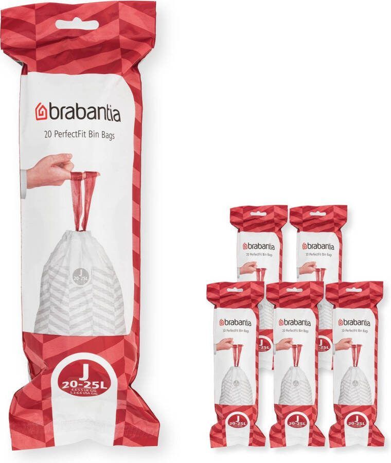 Brabantia PerfectFit Vuilniszakken 20 25 l Code J 6 rollen x 20 stuks