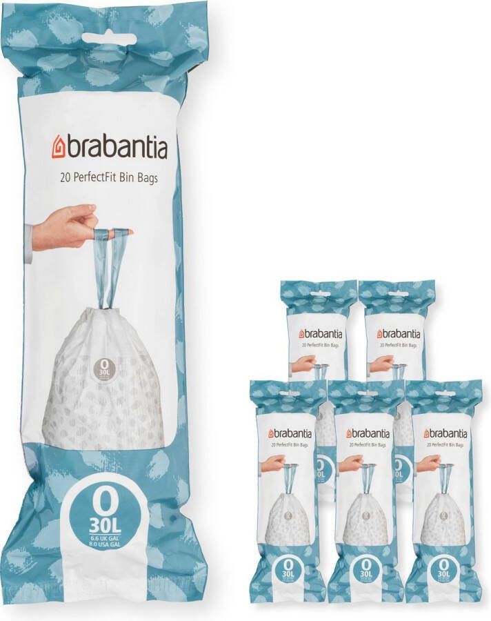 Brabantia Type O PerfectFit Jaarverpakking Afvalzak 30 Liter 120 Stuks