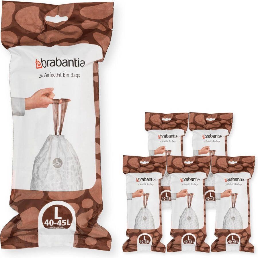 Brabantia Type L PerfectFit Jaarverpakking Afvalzak 40-45 Liter 120 Stuks - Foto 2