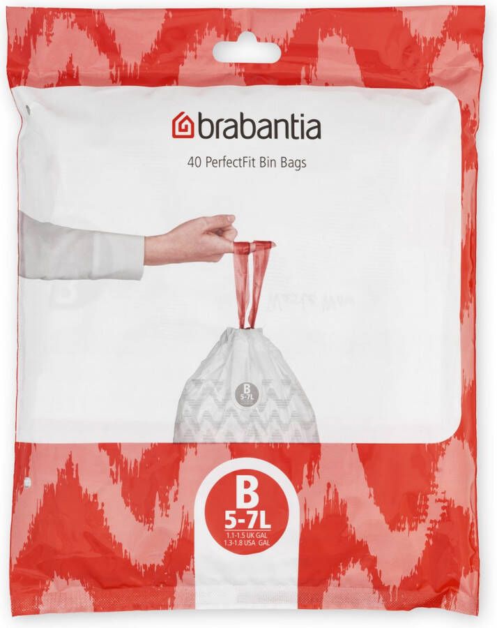 Brabantia PerfectFit Vuilniszakken 5 7 l Code B 40 stuks