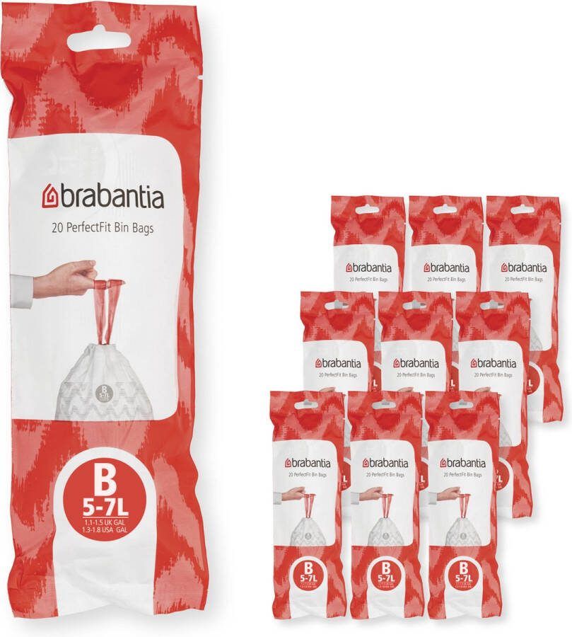 Brabantia Type B PerfectFit Jaarverpakking Afvalzak 5 Liter 200 Stuks