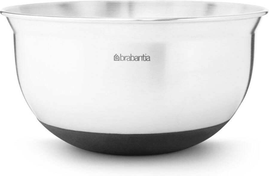 Brabantia Mengschaal beslagkom met antislip bodem 1 0 liter Matt Steel