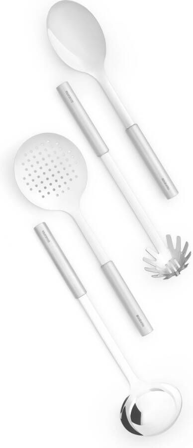 Brabantia Profile keukengerei set van 4 (Soeplepel Opscheplepel Spaghettilepel Schuimspaan) RVS