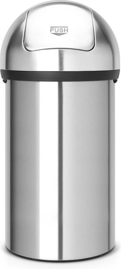 Brabantia Push Bin Prullenbak 60 liter Matt Steel