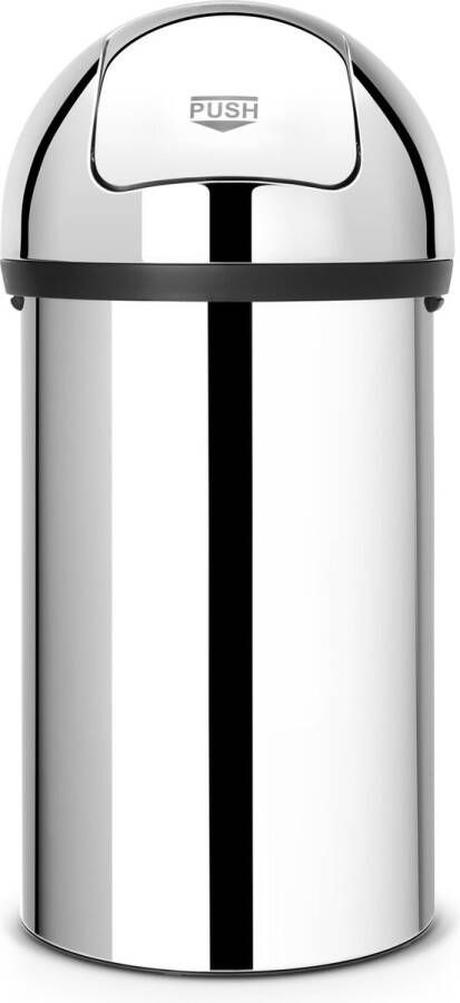 Brabantia Afvalverzamelaar 60 liter 'Push Bin' Brilliant Steel