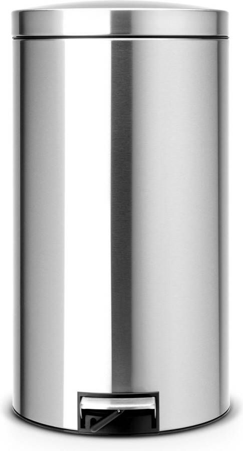 Brabantia Pedaalemmer 45 liter met kunststof binnenemmer 'Motion Control' Matt Steel Fingerprint Proof