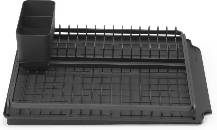 Brabantia SinkSide Afdruiprek met Lekbak en Bestekhouder Dark Grey