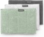 Brabantia SinkSide Microvezeldoekjes Set van 3 16 x 22 cm Light Grey Dark Grey en Jade Green - Thumbnail 1