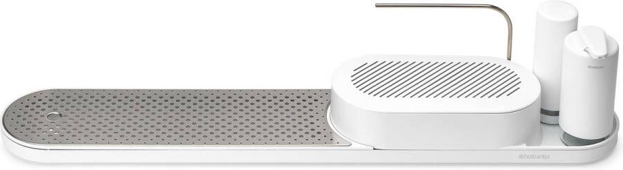 Brabantia SinkStyle Organiser Set 4-delig (organiser met afdruipbak zeep- en afwasmiddeldispenser) Mineral Fresh White