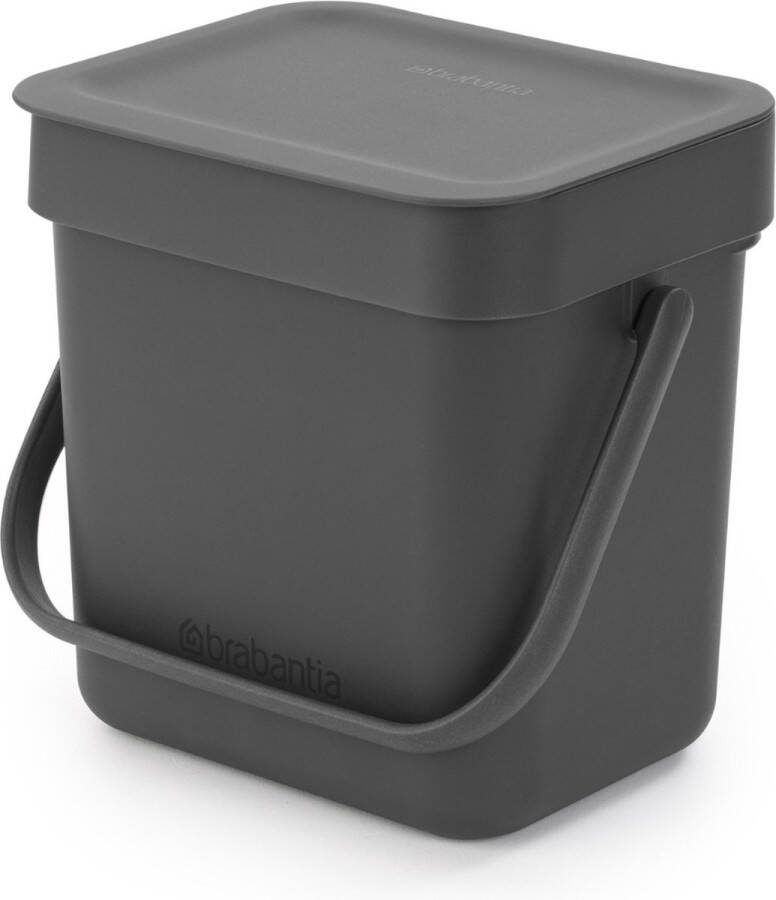 Brabantia Sort & Go Aanrecht Afvalbakje 3 liter Dark Grey