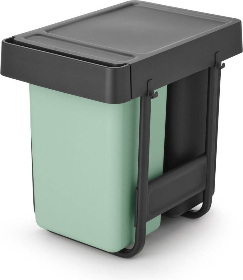 Brabantia Sort & Go Inbouw Prullenbak 2 x 15 liter Jade Green en Dark Grey