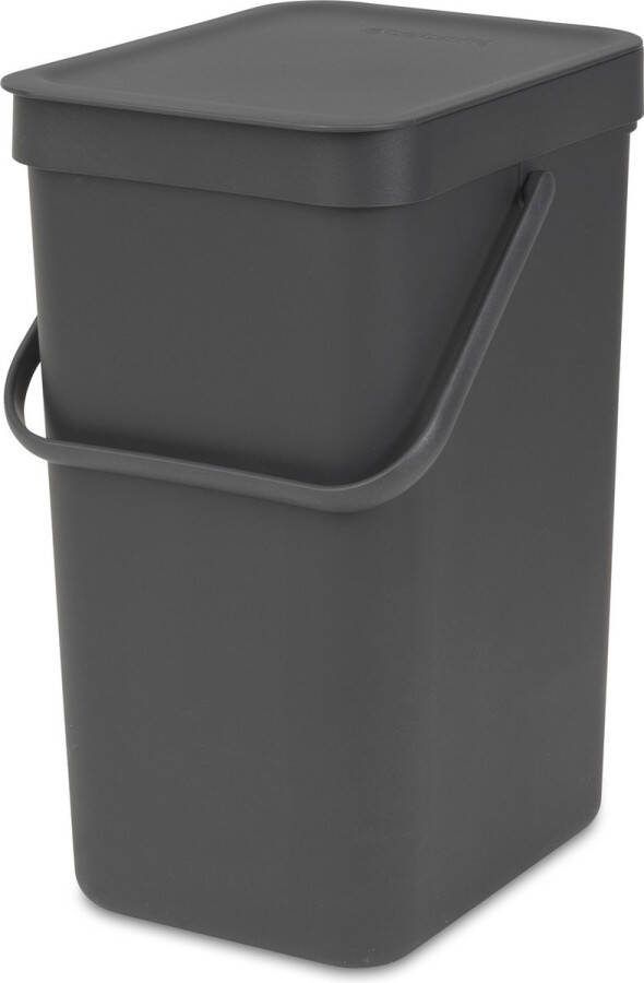 Brabantia Afvalbak Sort & Go Kunststof Donkergrijs 20x24.9x35.1cm 12l