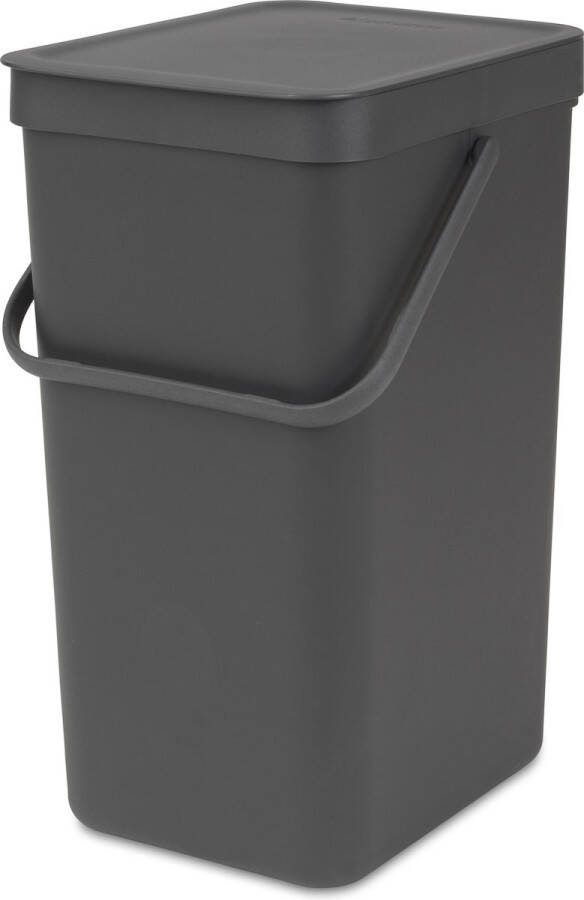 Brabantia Afvalbak Sort & Go Kunststof Donkergrijs 22x26.9x40.1cm 16l