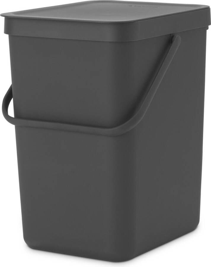Brabantia Afvalbak Sort & Go Kunststof Donkergrijs 26.8x34.5x40.1cm 25l
