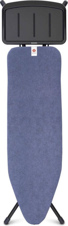 Brabantia Strijkplank B 124x38 cm Denim Blue met solide stoomunithouder Black