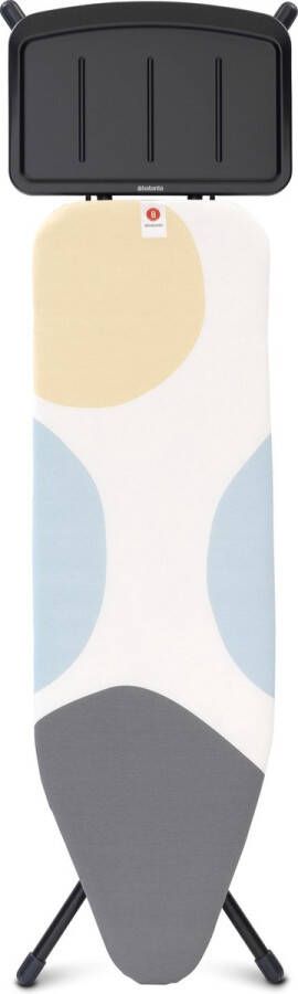 Brabantia Strijkplank B 124x38 cm Spring Bubbles met solide stoomunithouder Black