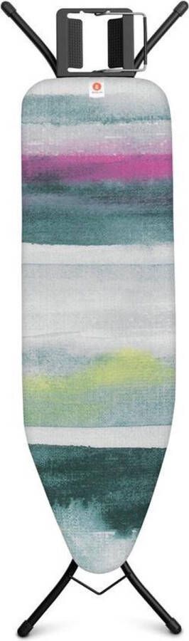 Brabantia Strijkplank B 124x38 cm Morning Breeze met strijkijzerhouder Black