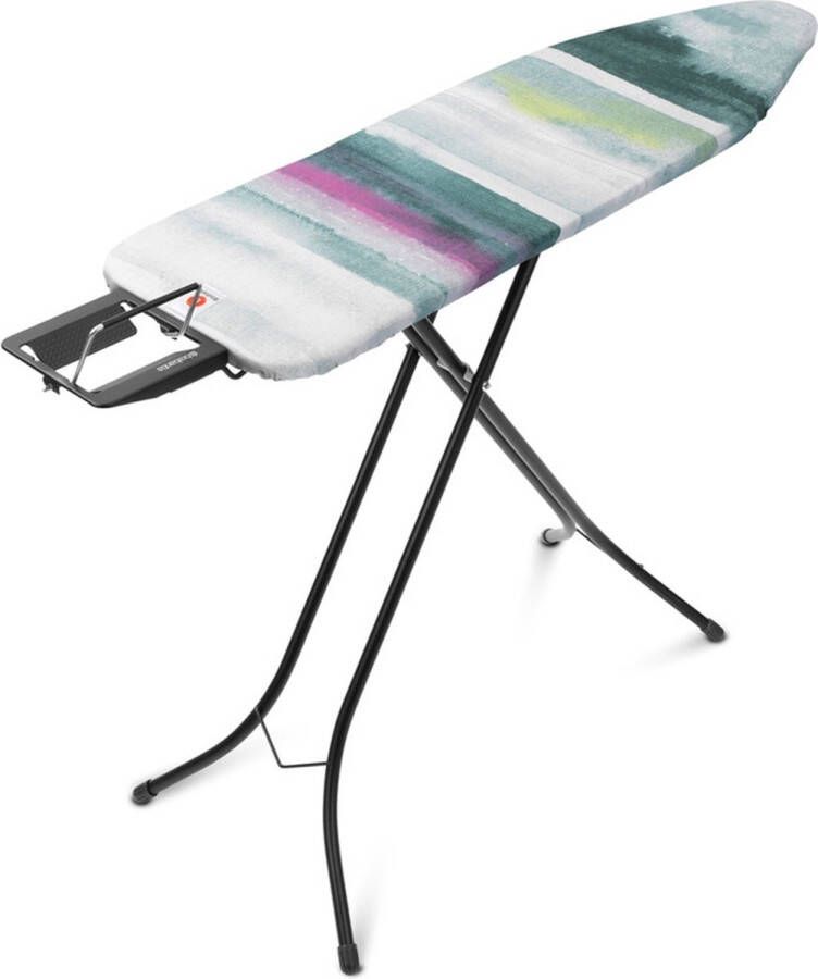 Brabantia Strijkplank B 124x38 cm Morning Breeze met strijkijzerhouder Black