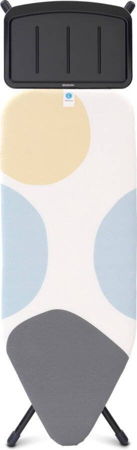 Brabantia Strijkplank C 124x45 cm Spring Bubbles met solide stoomunithouder Black