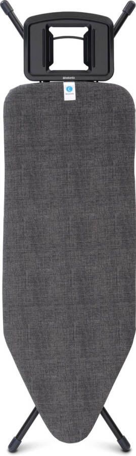 Brabantia Strijkplank C 124x45 cm Denim Black met solide strijkijzerhouder Black